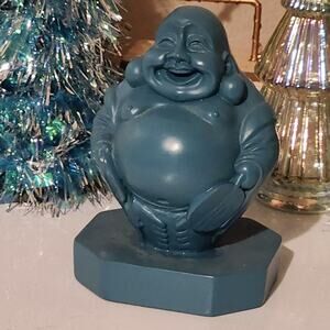 Buddha heavy blue happy statue smiling Buddha small paperweight statue decor